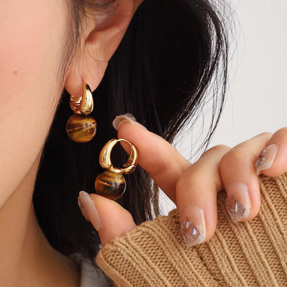 Maillard Tiger's Eye Drop Earrings
