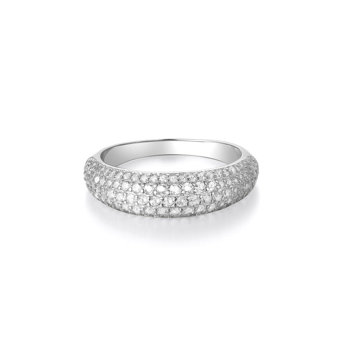Cuban Link Ring – Sterling Silver Pavé