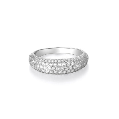 Cuban Link Ring – Sterling Silver Pavé
