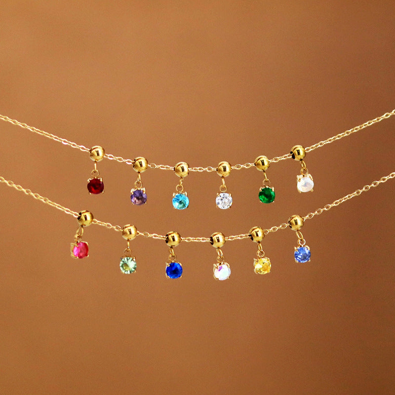 Birthstone Charm Necklace & Bracelet