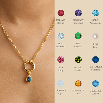 Radiant Birthstone Pendant Necklace