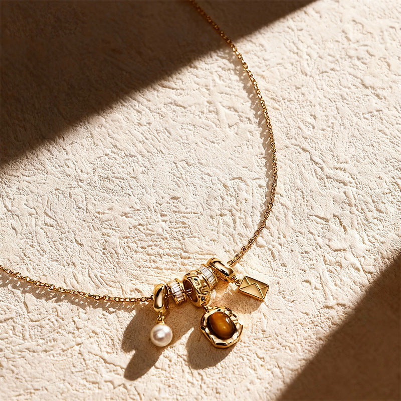 Maillard Tiger's Eye Charm Necklace