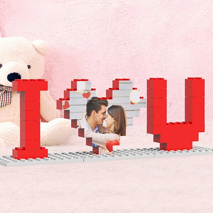 Customized Photo Building Blocks Heart-Shaped Gift