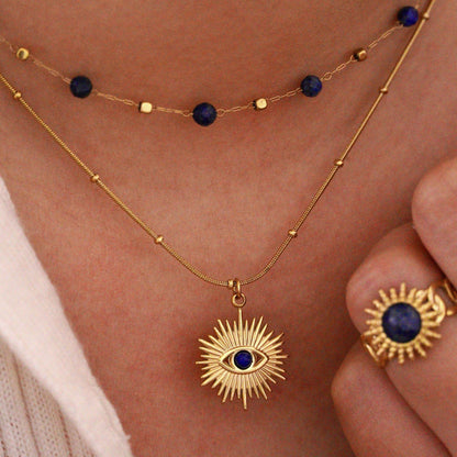 Lapis Lazuli Sunburst Necklace