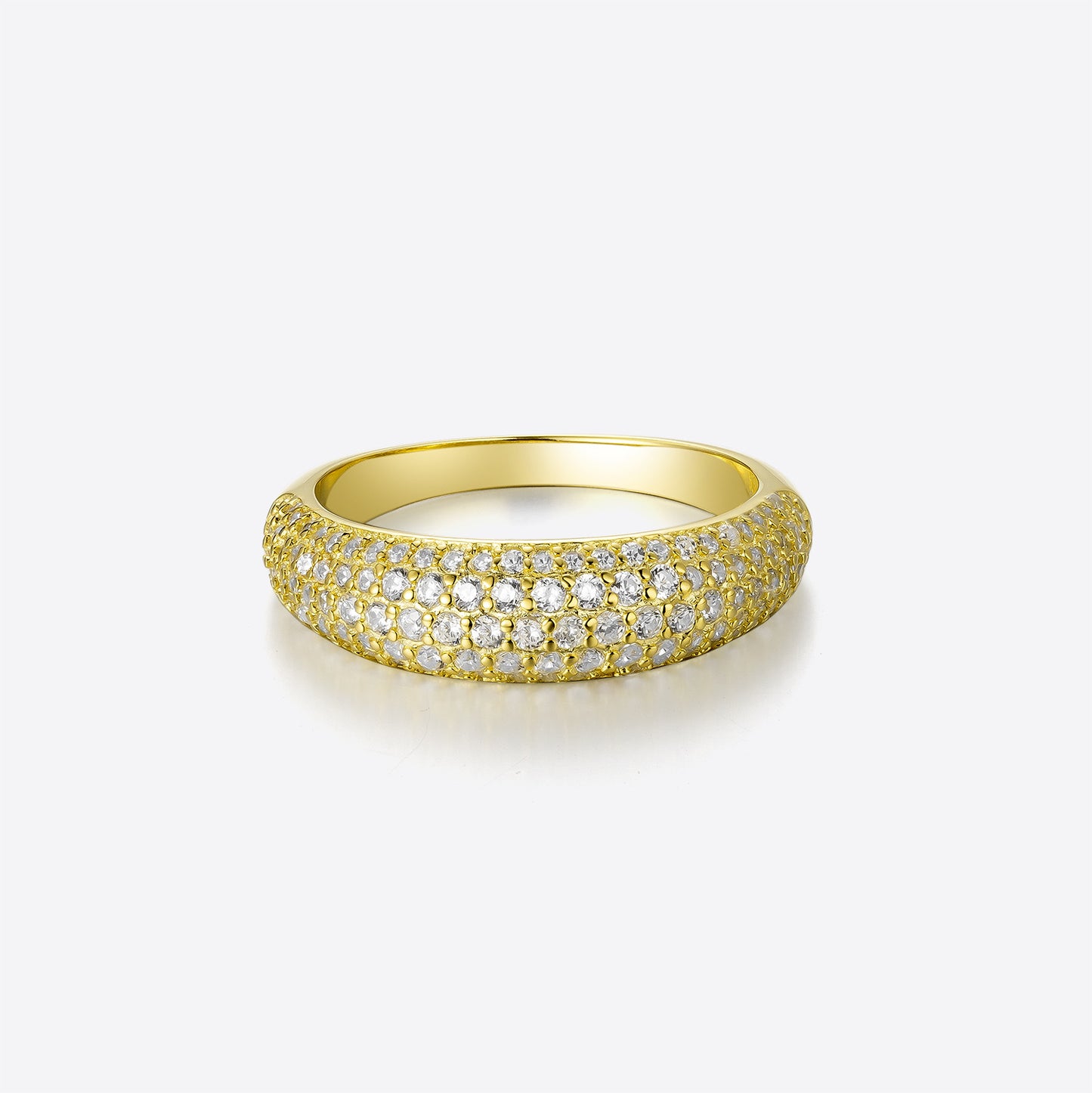 Cuban Link Ring – Sterling Silver Pavé