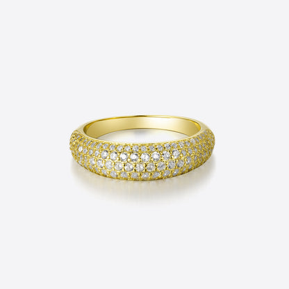 Cuban Link Ring – Sterling Silver Pavé