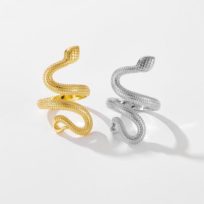 Vintage Snake Ring – Adjustable Silver