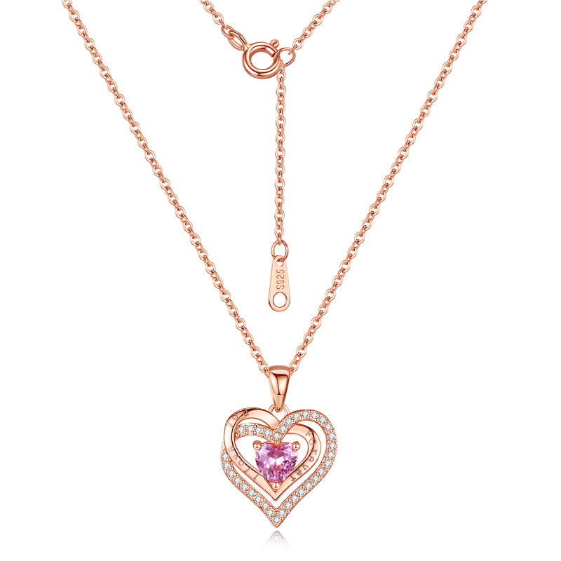 Radiant Heart Halo Silver Necklace