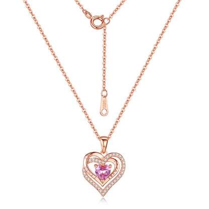 Radiant Heart Halo Silver Necklace