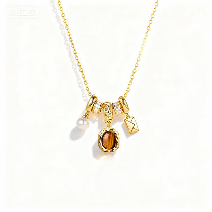 Maillard Tiger's Eye Charm Necklace