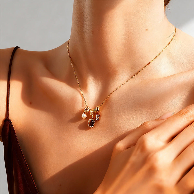 Maillard Tiger's Eye Charm Necklace