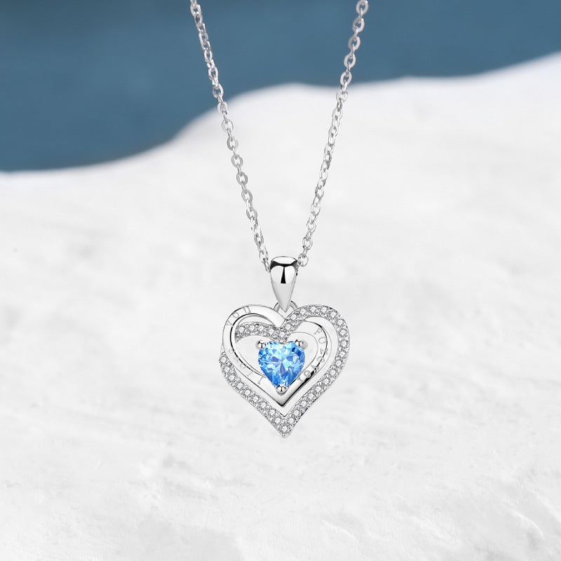 Radiant Heart Halo Silver Necklace