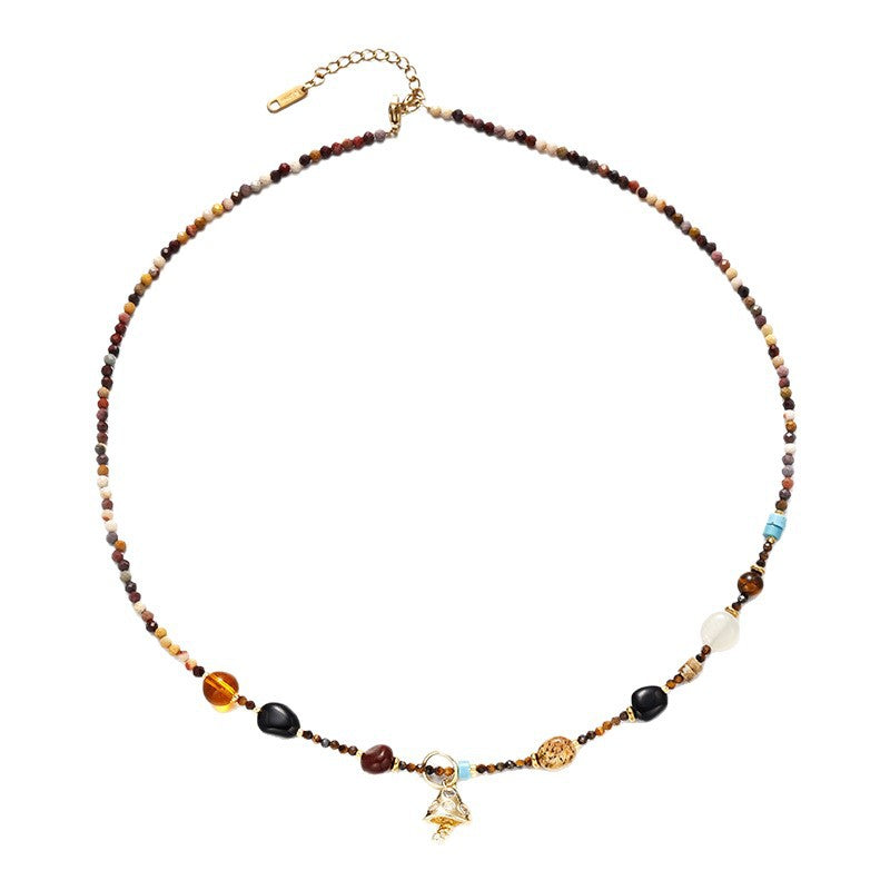 Boho Natural Gemstone Beaded Necklace