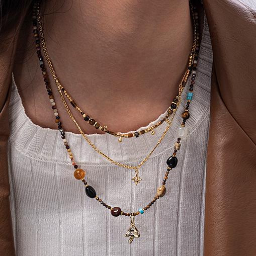 Boho Natural Gemstone Beaded Necklace