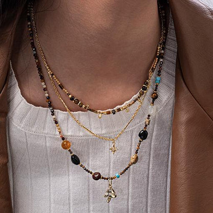 Boho Natural Gemstone Beaded Necklace