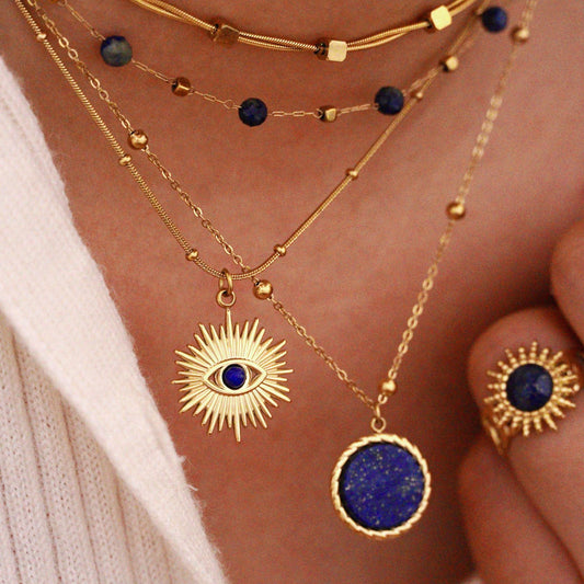 Lapis Lazuli Sunburst Necklace