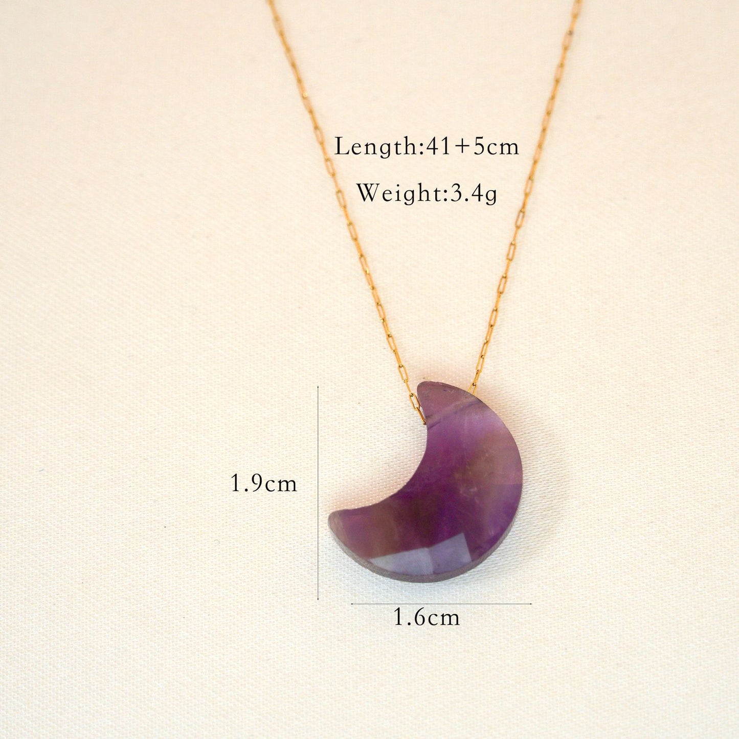 Amethyst Crescent Moon Necklace