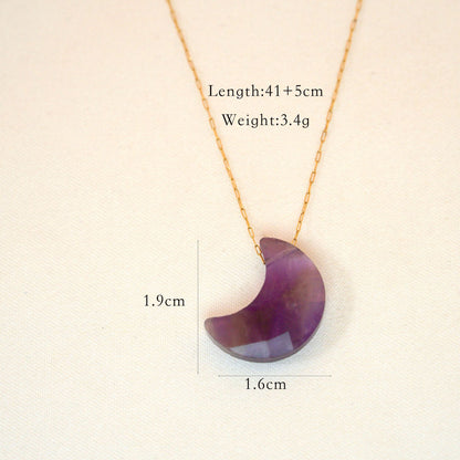 Amethyst Crescent Moon Necklace