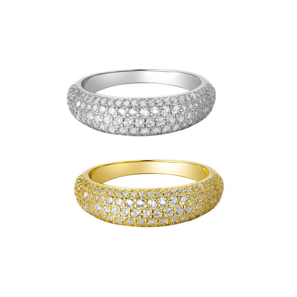 Cuban Link Ring – Sterling Silver Pavé