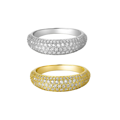 Cuban Link Ring – Sterling Silver Pavé