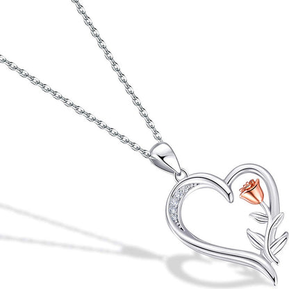 Romantic Rose Heart S925 Necklace