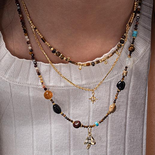 Boho Natural Gemstone Beaded Necklace