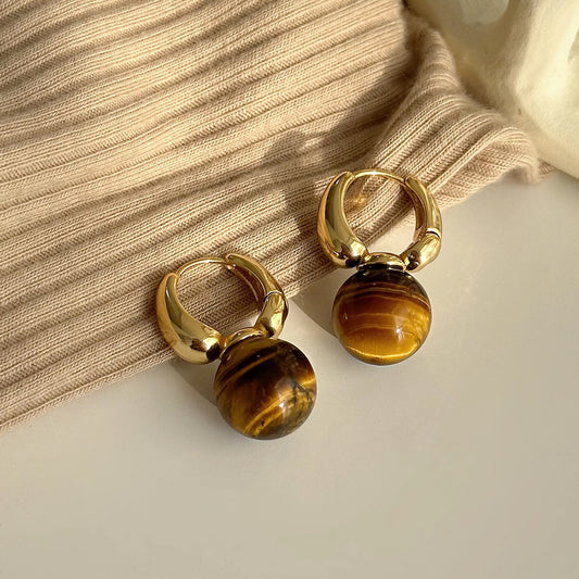 Maillard Tiger's Eye Drop Earrings