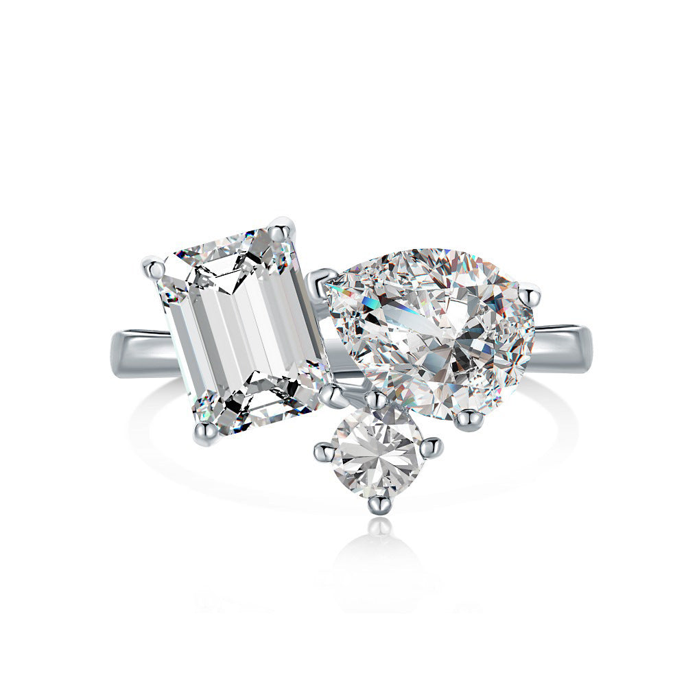 Irregular Multi-Stone S925 Silver Ring