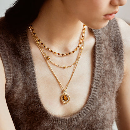 Tiger Eye Layering Necklace Collection
