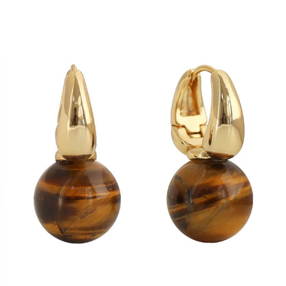 Maillard Tiger's Eye Drop Earrings