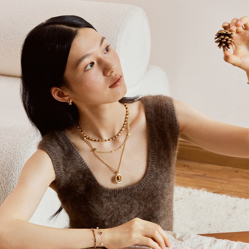 Tiger Eye Layering Necklace Collection