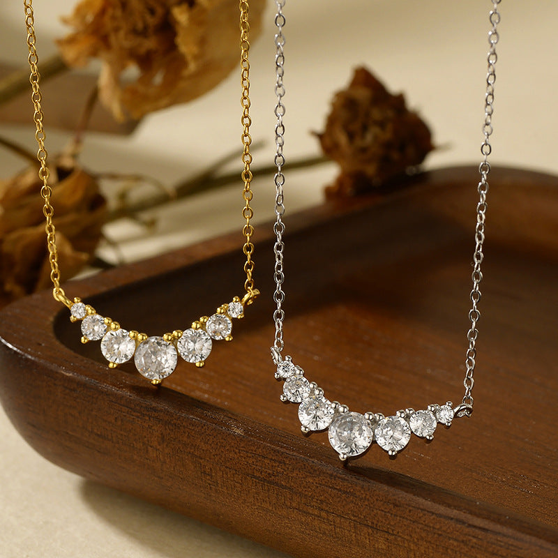 Elegant Cluster Heart S925 Necklace