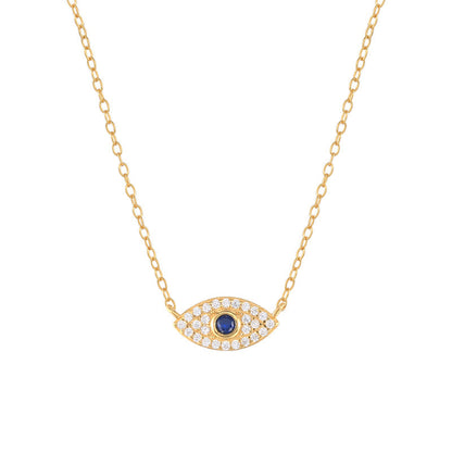 Evil Eye Necklace – Sterling Silver & Blue CZ