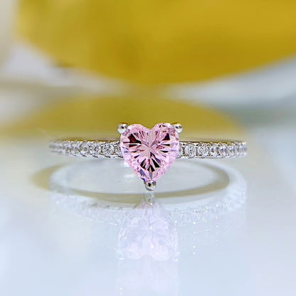 Elegant Heart Silver Zircon Ring