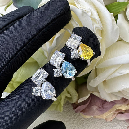 Irregular Multi-Stone S925 Silver Ring