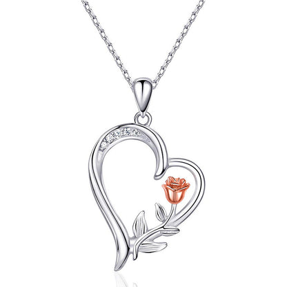 Romantic Rose Heart S925 Necklace