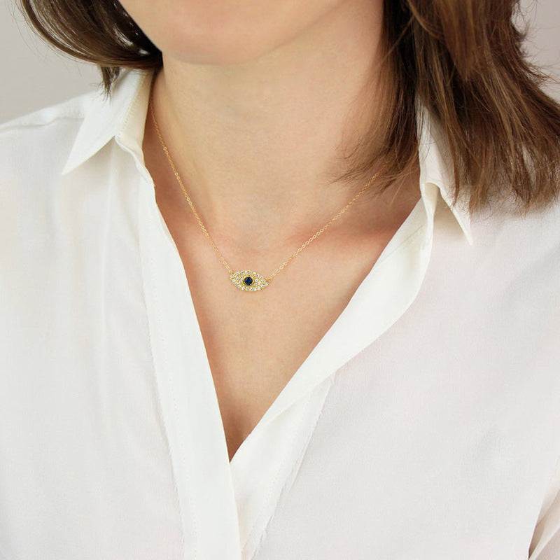 Evil Eye Necklace – Sterling Silver & Blue CZ