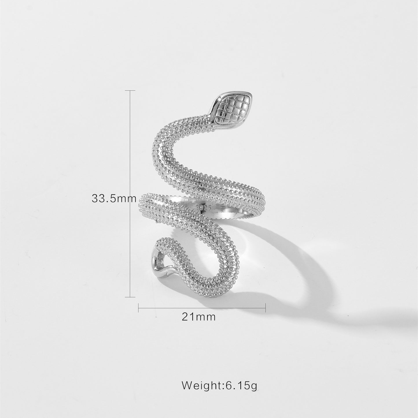 Vintage Snake Ring – Adjustable Silver