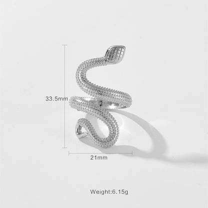 Vintage Snake Ring – Adjustable Silver