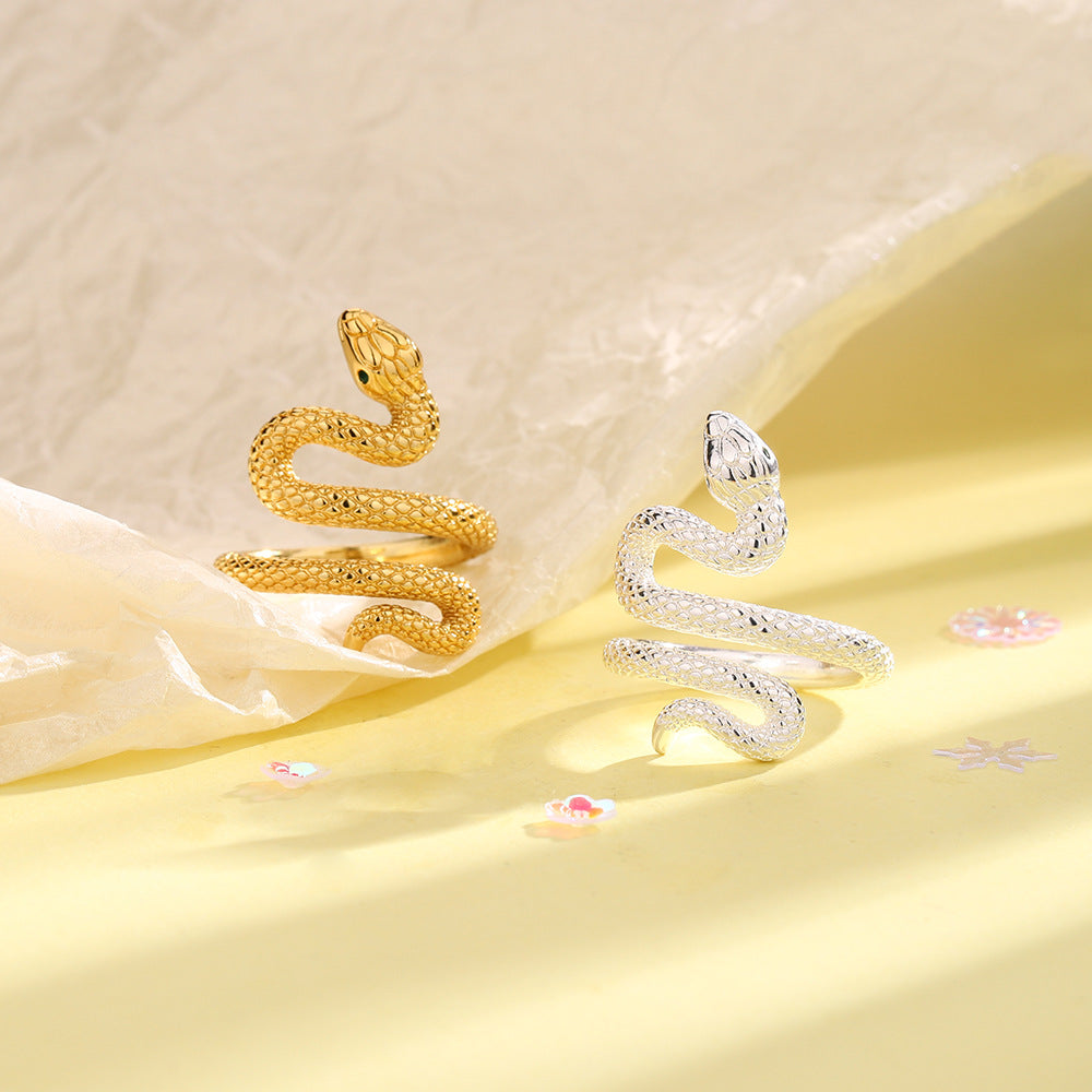 Serpent Spirit Ring – Adjustable Snake Wrap in Gold & Silver | Protection & Power Jewelry