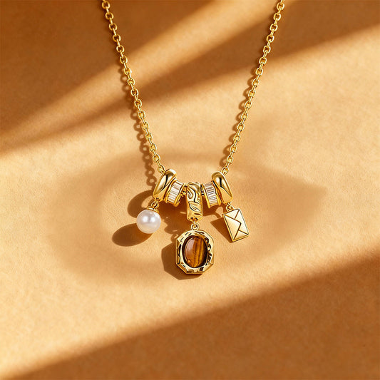 Maillard Tiger's Eye Charm Necklace