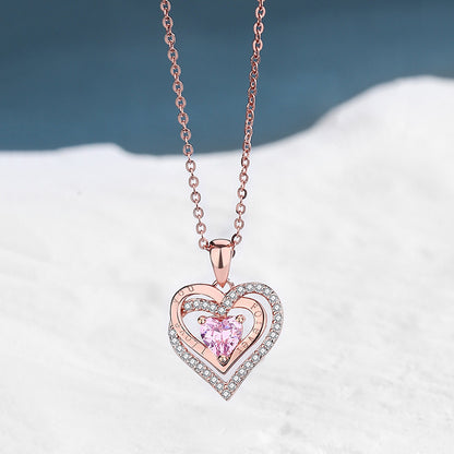 Radiant Heart Halo Silver Necklace