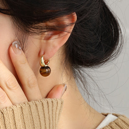 Maillard Tiger's Eye Drop Earrings