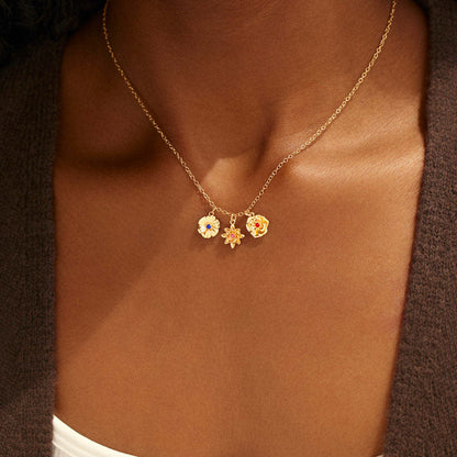 Birth Flower Charm Necklace