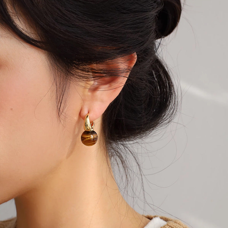 Maillard Tiger's Eye Drop Earrings