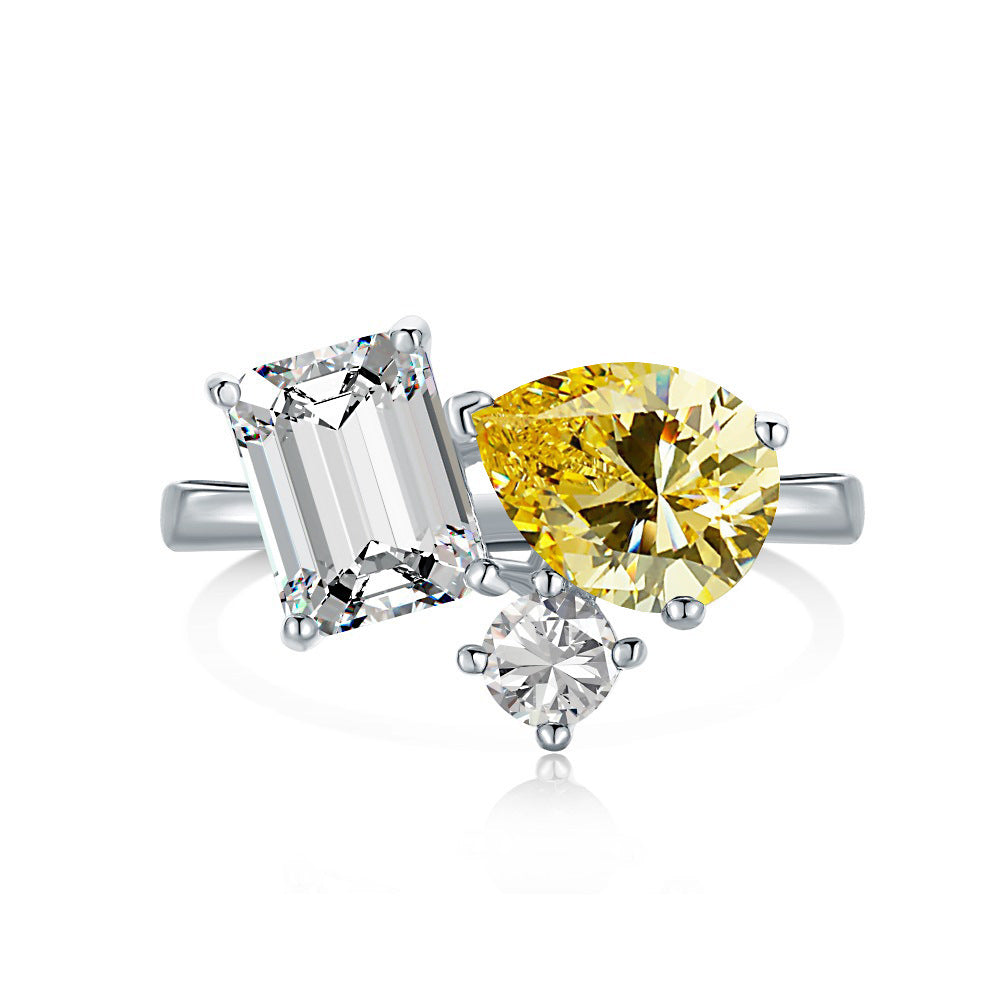 Irregular Multi-Stone S925 Silver Ring