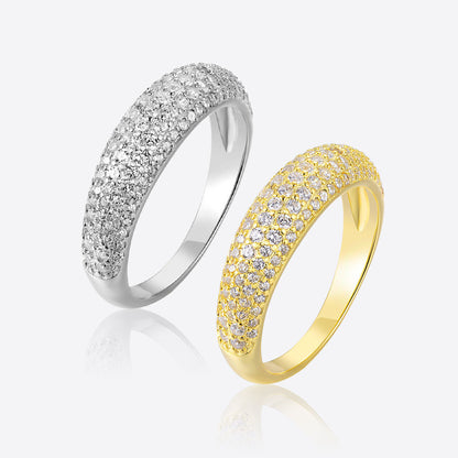 Cuban Link Ring – Sterling Silver Pavé