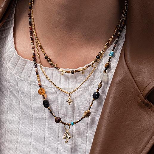 Boho Natural Gemstone Beaded Necklace