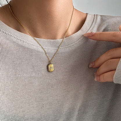 French Chic Triple Layer Geometric Pendant Necklace