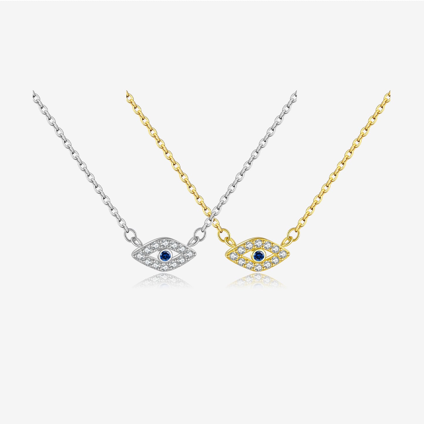Evil Eye Necklace – Sterling Silver & Blue CZ